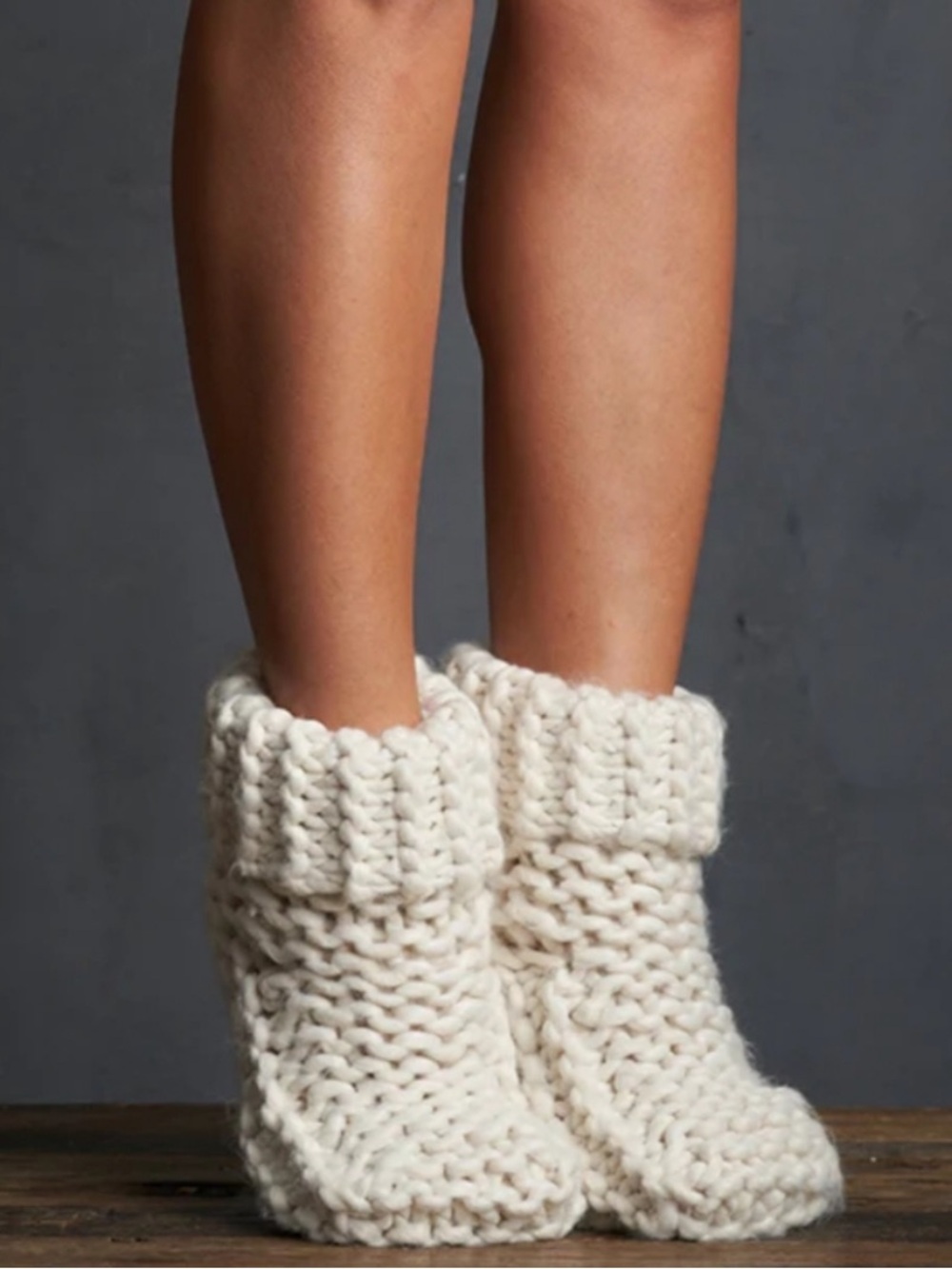 NWT Lemon Chunky Knit Bootie Slipper Socks in Light Pink